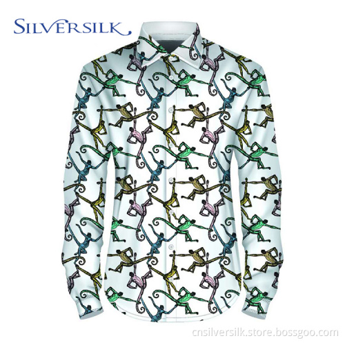 Hawaiian style palm tree print printing shirts